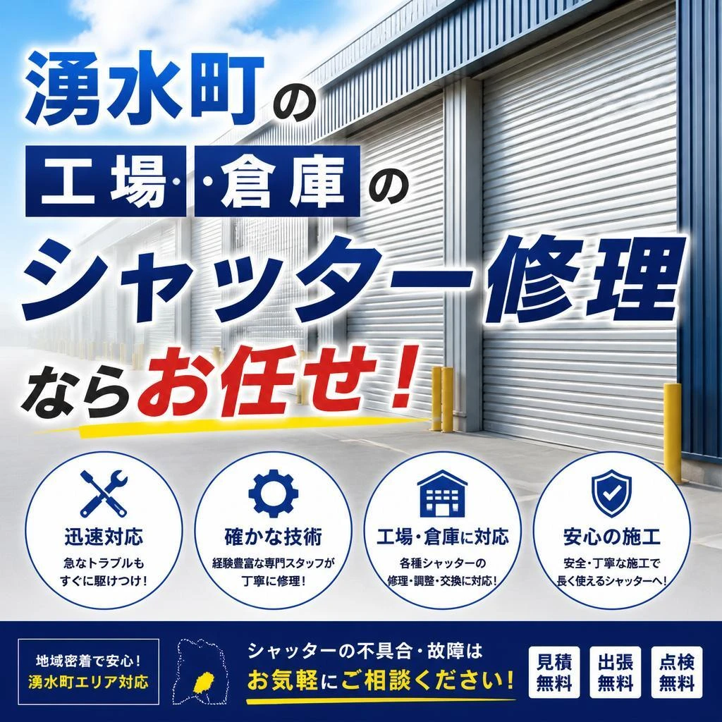 湧水町の工場・倉庫のシャッター修理ならお任せ！